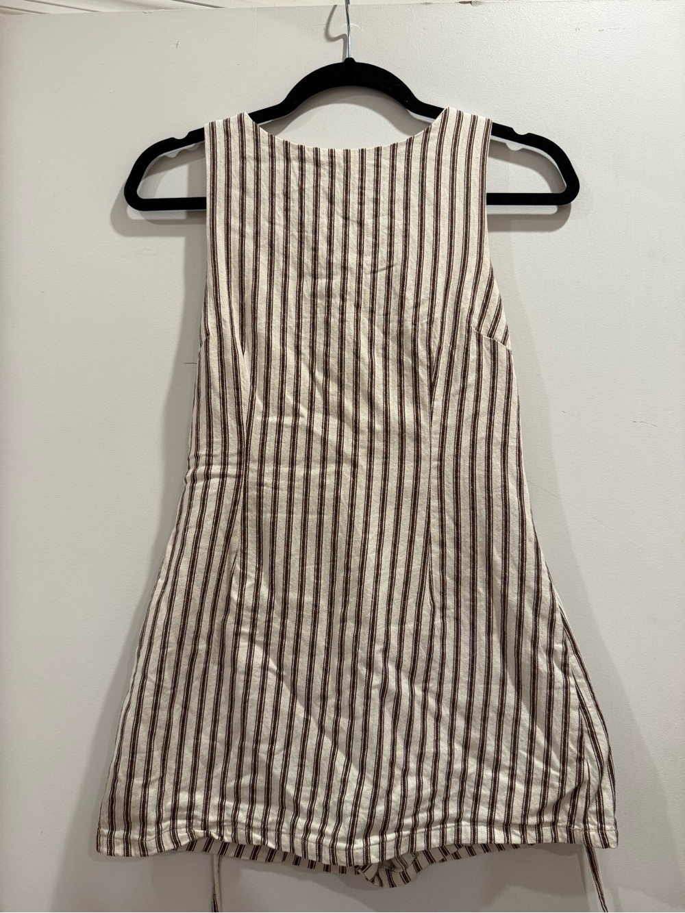 Princess Polly Yumiko Romper Cream and Brown Striped